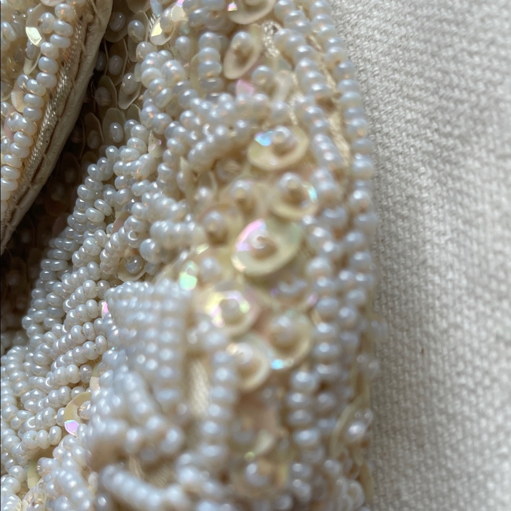 Chic Beaded Clutch in Cream - Picture 14 of 16